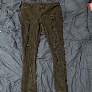 ASOS Black Skinny Jeans with Distressed Details